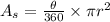 A_s=\frac{\theta}{360} \times \pi r^2\\