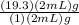 \frac{(19.3)(2mL)g}{(1)(2 mL)g}