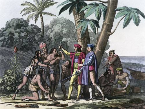 List 5 facts about the native peoples columbus met on this island