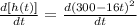 \frac{d[h(t)]}{dt}=\frac{d(300-16t)^{2} }{dt}