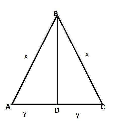 In isosceles ∆abc the segment bd (with d ∈ ac ) is the median to the base ac . find bd, if the perim