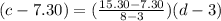 (c-7.30) = (\frac{15.30-7.30}{8-3})(d-3)