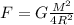F=G\frac{M^2}{4R^2}