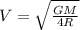 V=\sqrt{\frac{GM}{4R}}