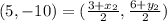 (5,-10)=(\frac{3+x_{2} }{2} ,\frac{6+y_{2} }{2} )