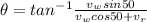 \theta = tan^{-1}\frac{v_wsin50}{v_wcos50 + v_r}