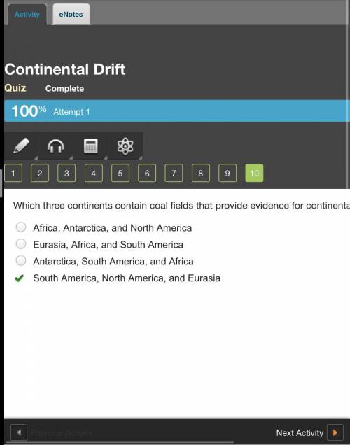Which continents contain coal fields that provide evidence for continental drift?