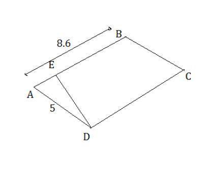 If line segment ab measures approximately 8.6 units and is considered the base of parallelogram abcd