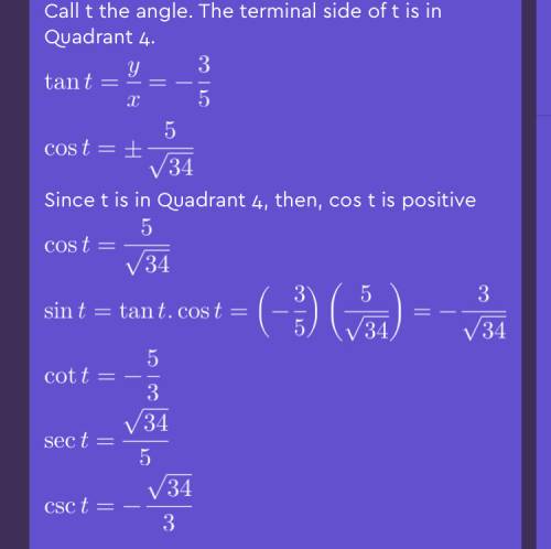The terminal side of an angle θ in standard position passes through the point (2,7). calculate the v