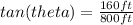 tan(theta)=\frac{160ft}{800ft}