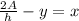 \frac{2A}{h}  -y =x