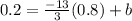 0.2 = \frac{-13}{3} (0.8) +b