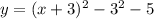 y= (x+3)^2-3^2 - 5