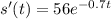 s'(t)=56e^{-0.7t}
