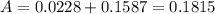 A=0.0228+0.1587=0.1815