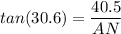 tan(30.6)=\dfrac{40.5}{AN}