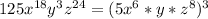 125x^{18}y^3z^{24}=(5x^6*y*z^8)^3