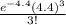 \frac{e^{-4.4} (4.4)^{3}}{3!}