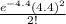 \frac{e^{-4.4} (4.4)^{2}}{2!}