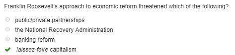 Franklin roosevelt’s approach to economic reform threatened which of the following?