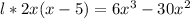 l*2x(x-5)=6x^3-30x^2