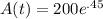 A(t)=200e^{.45}