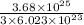 \frac{3.68\times 10^{25}}{3\times 6.023\times 10^{23}}
