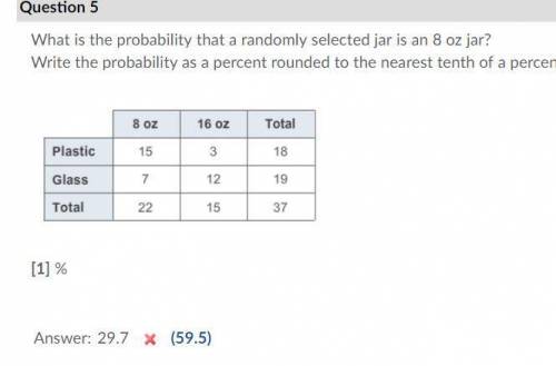 What is the probability that a randomly selected jar is an 8 oz jar?  write the probability as a per