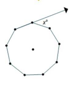 In the regular nonagon shown, what is the measure of angle x?  36° 40° 45° 60°