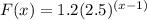 F(x) = 1.2(2.5)^{(x - 1)}