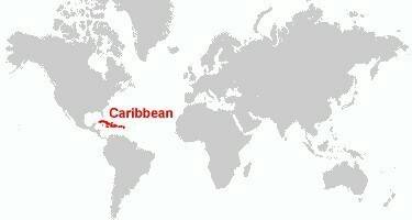 The location of the caribbean on the world map?