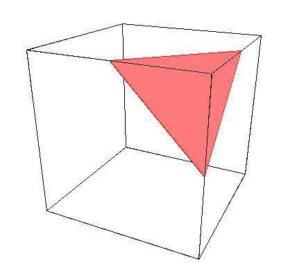 The base of a cube is parallel to the horizon. if the cube is cut by a plane to form a cross section