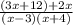 \frac{(3x+12)+2x}{(x-3)(x+4)}