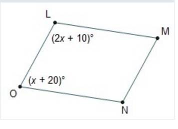 In parallelogram lmno, what is the measure of angle n?  50° 70° 110° 130°