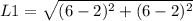 L1 = \sqrt{(6-2)^2 + (6-2)^2}