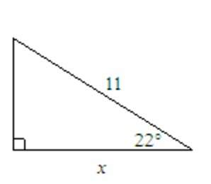 Find the value of x. round to the nearest tenth. the diagram is not drawn to scale.