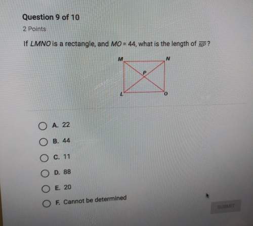 If lmno is a rectangle and mo = 44 what is the length of np?