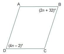 Figure abcd is a parallelogram. what is the value of n?  a.3 b.5 c.17&lt;