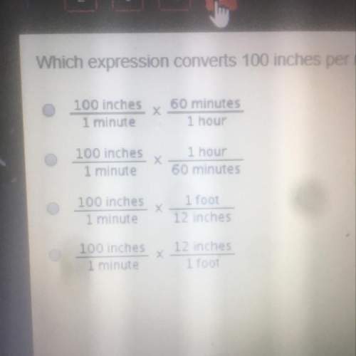 Which expression converts 100 inches per minute to teet per minte ?