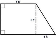 Adoghouse is to be built in the shape of a right trapezoid, as shown below. what is the area of the