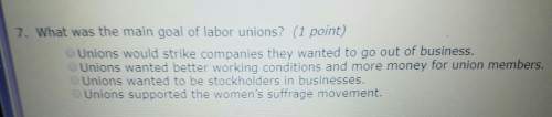 What was the meain goal of labor unions? ; -;