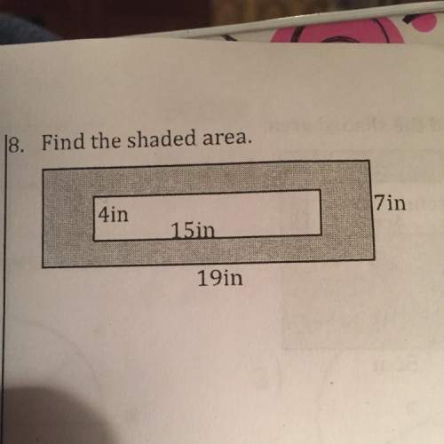 Find the shaded area. 4in 15in 19in 7in