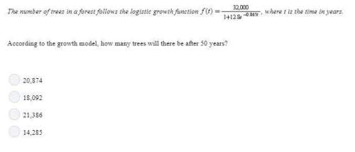 According to the growth model, how many trees will there be after 50 years? details below