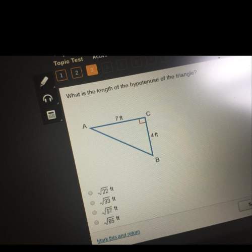 What is the length of the hypotenuse of the triangle