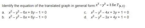 identify the equation of the translated graph in general form