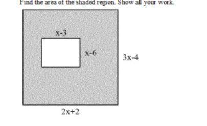 Find the area of the shaded region. show all your work.