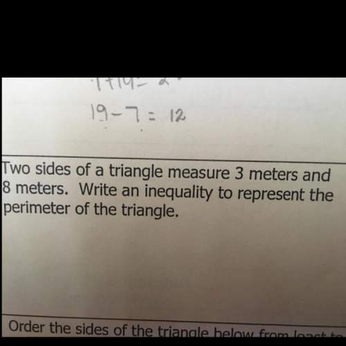 What is an inequality to represent the perimeter of a triangle if two sides measure 3 meters and 8 m
