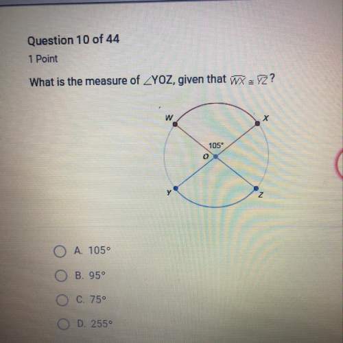 What is the measure of yoz given that wx =yz