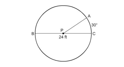 In circle p, bc = 24 ft. what is the length of abc a) 33p b) 11p
