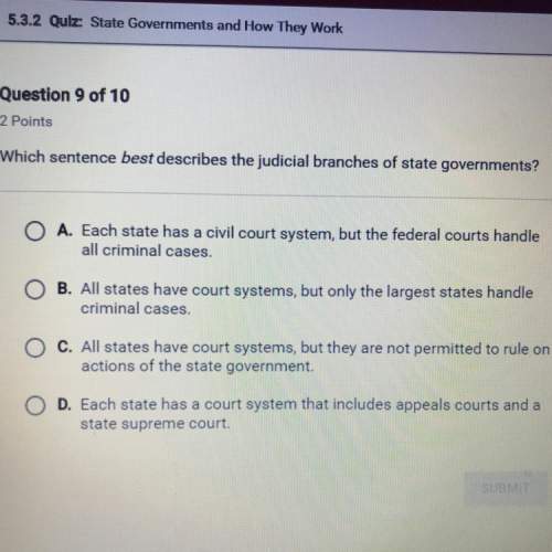Which sentence best describes the judicial branches of state governments? apex